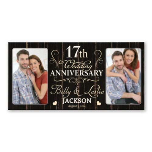 17 Year Anniversary Custom Canvas Print, 17th Wedding Anniversary Gift