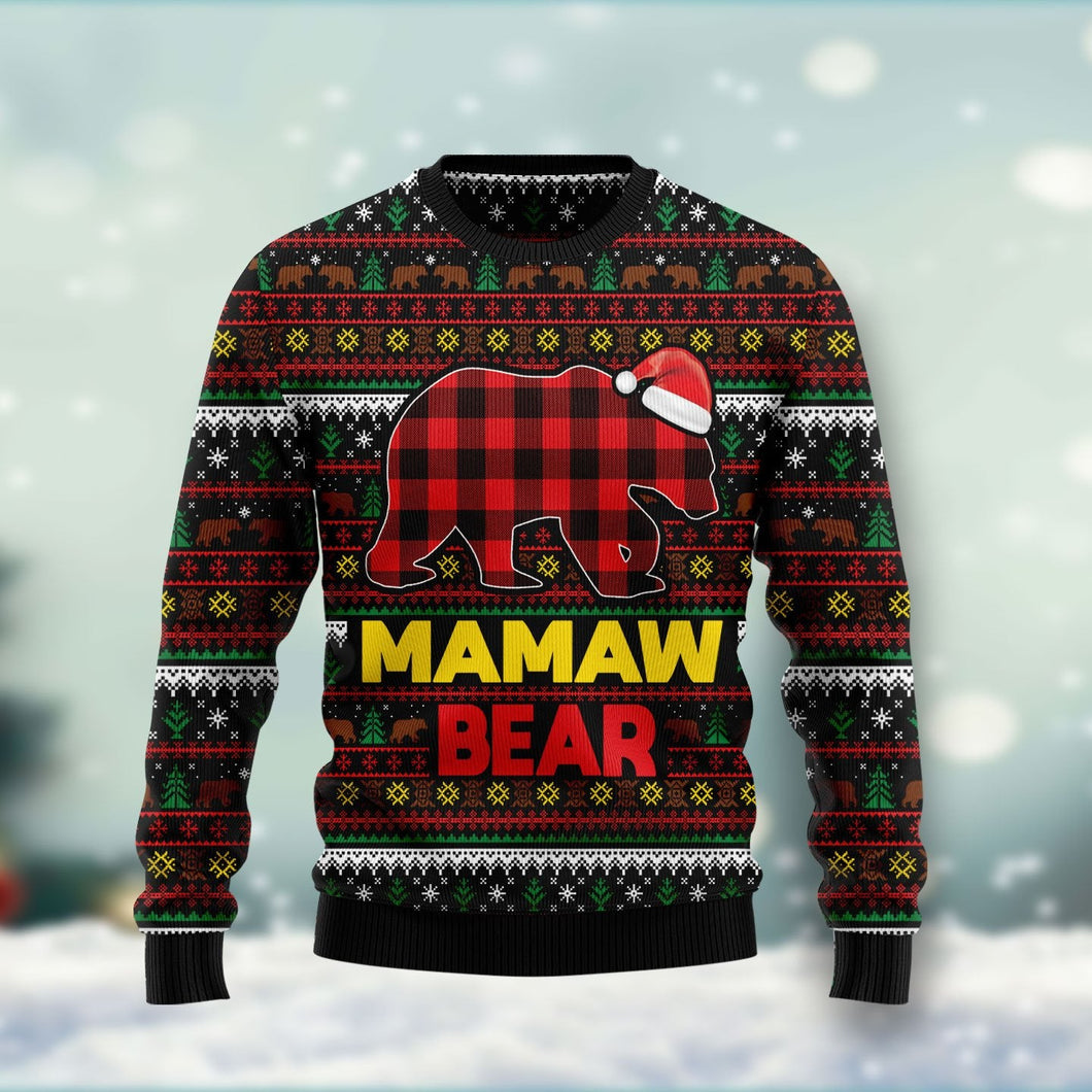 Mamaw Bear Ugly Christmas Sweater 