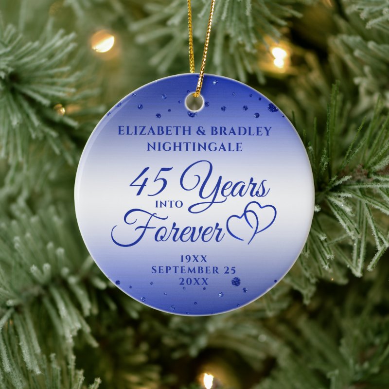 45Th 65Th Anniversary Years Into Forever Photo Ceramic Ornament