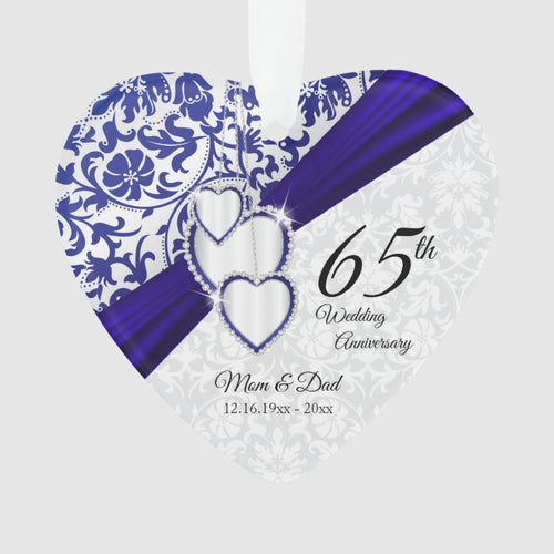 45Th / 65Th Sapphire Wedding Anniversary Keepsake Ornament