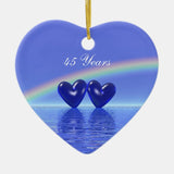45Th Anniversary Sapphire Hearts Ceramic Ornament