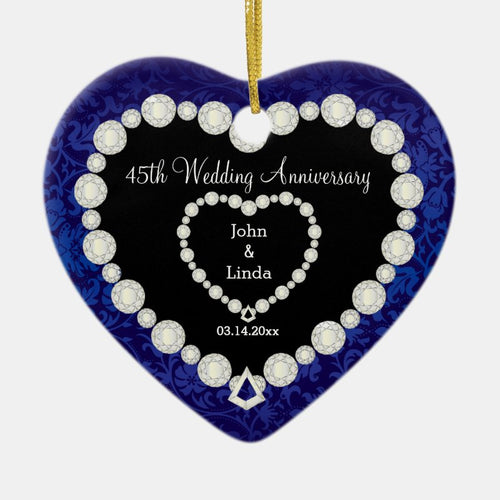 45Th Wedding Anniversary Ceramic Ornament