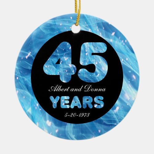 45Th Wedding Anniversary Sapphire Party Lights Ceramic Ornament