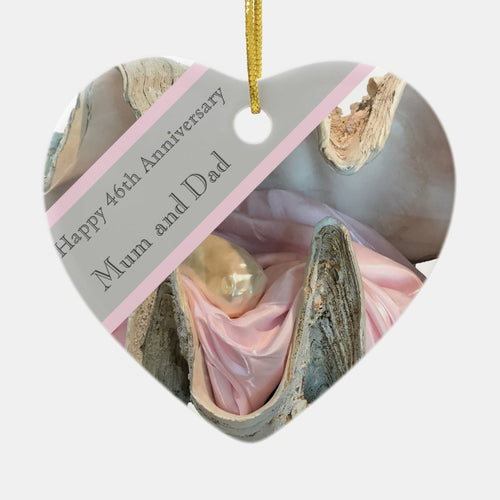 46Th Wedding Anniversary Ceramic Ornament