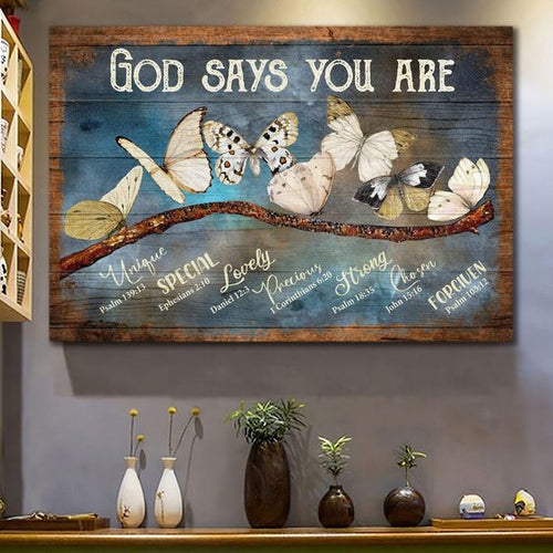 Butterflies God Says You Are - Matte Canvas