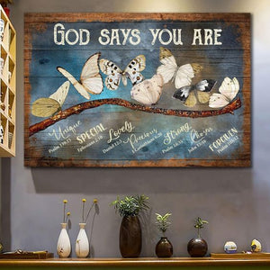 Butterflies God Says You Are - Matte Canvas