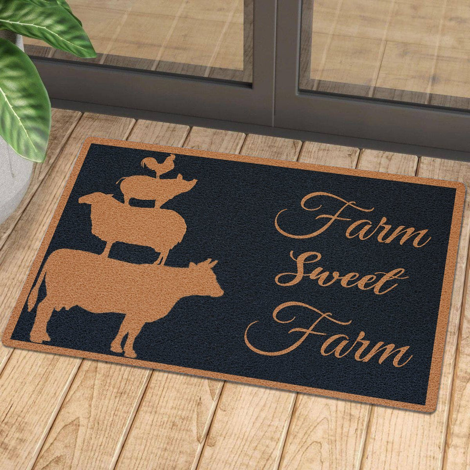 Farm Sweet Farm Doormat | Colorful | Size 8x27'' 24x36''