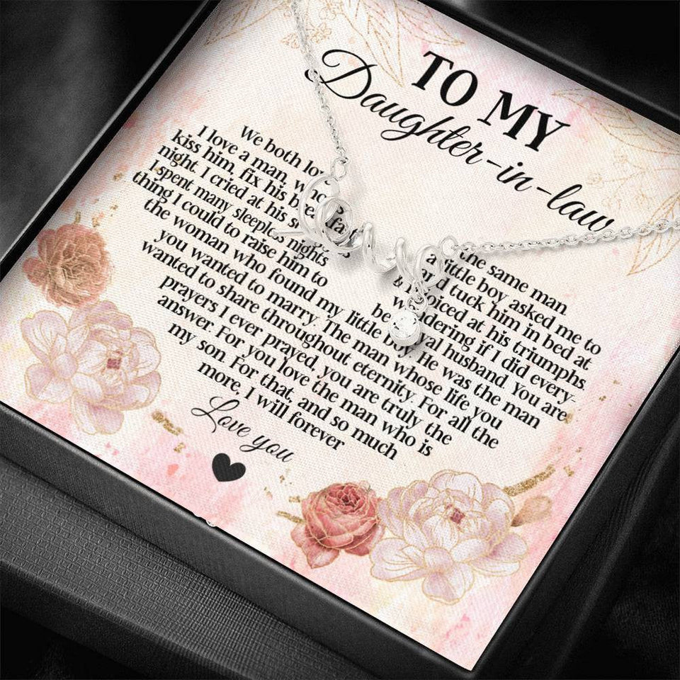 For Daughter In Law I Will Forever Love You Scripted Love Necklace