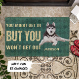 3D You Might Get In But You Wont Get Out Siberian Huskies Dog Doormat