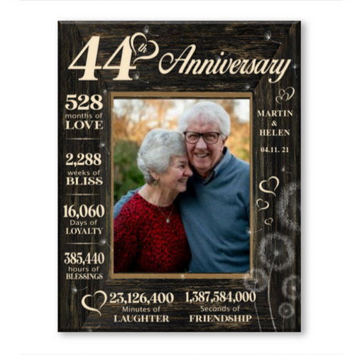 44 Year Wedding Anniversary Gift, 44th Anniversary Gift For Wife, 44 Year Anniversary Gift For Husband