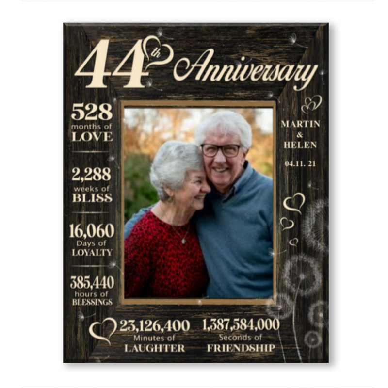 44 Year Wedding Anniversary Gift, 44th Anniversary Gift For Wife, 44 Year Anniversary Gift For Husband