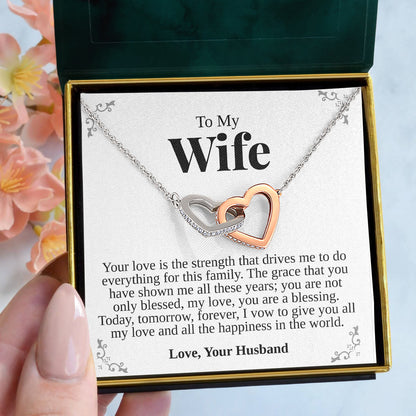 Interlocking Hearts Necklace- I See You, Your Grace, I Will Not Forget Gift For Wife, For Birthday, Christmas, Mother's Day