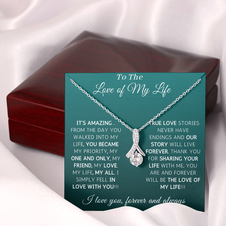To The Love Of My Life, My Wife, My Soulmate Thank You For Sharing Your Life With Me Alluring Beauty Necklace XL007A