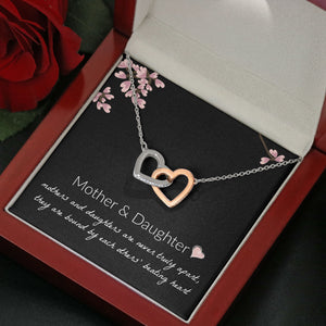 Mother and Daughter Necklace - Mother and Daughter Are Never Truly Apart, Gift for Mother and Daughter Interlocking Hearts Necklace - XL051Y