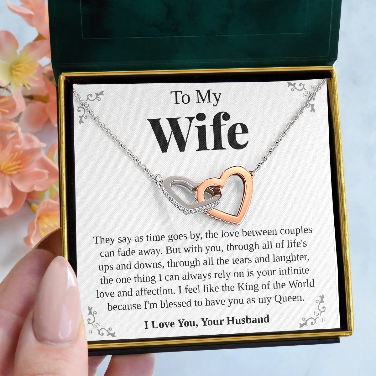 Interlocking Hearts Necklace- I See You, Your Grace, I Will Not Forget Gift For Wife, For Birthday, Christmas, Mother's Day