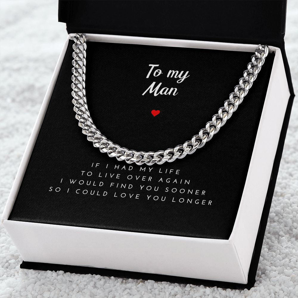 Boyfriend and Husband Necklace - To Love You Longer Cuban Link Chain Necklace