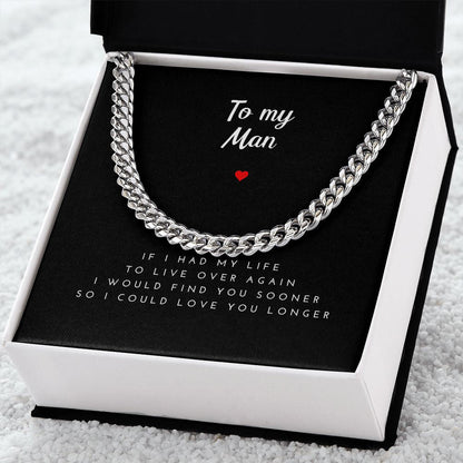 Boyfriend and Husband Necklace - To Love You Longer Cuban Link Chain Necklace
