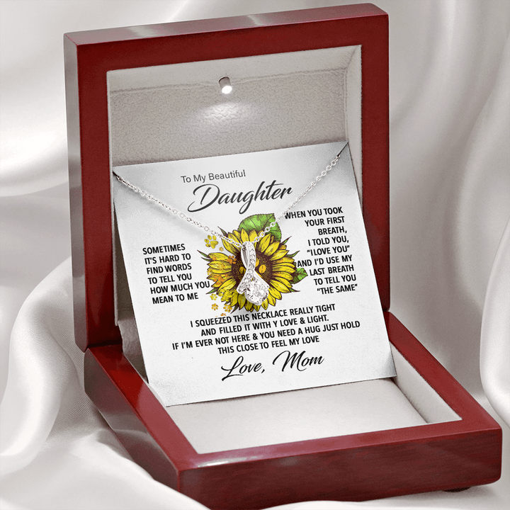 To My Beautiful Daughter Necklace I Love You Alluring Beauty Necklace LX038A