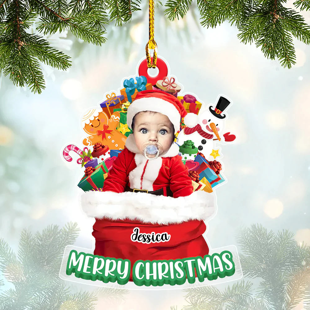Personalized Flat Acrylic Cute Baby Ornament Home Decor Christmas