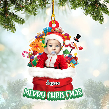 Personalized Flat Acrylic Cute Baby Ornament Home Decor Christmas