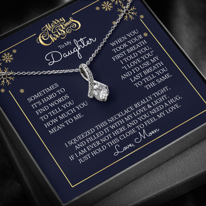 To My Daughter Necklace Sometimes It's Hard To Finds Words - Alluring Necklace