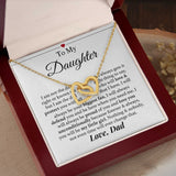 Necklace To Daughter from Dad - You Will Be My Little Girl, Gift for Birthday, Necklace for Daughter, Interlocking Hearts Necklace