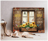 Hummingbird Premium Wall Art Canvas - Dream without Fear Love Without Limits Premium Canvas