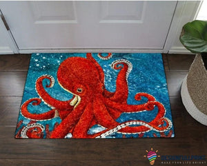 Ocean Non-Slip Rubber Backing Doormat Octopus Door Mat Welcome Mat LH Octopus Gifts