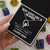 Girlfriend Wife Necklace Gift - You Give Me A Boner - Funny Valentines Day Gift I Love You Forever Love Necklace, Valentine Gift for Her