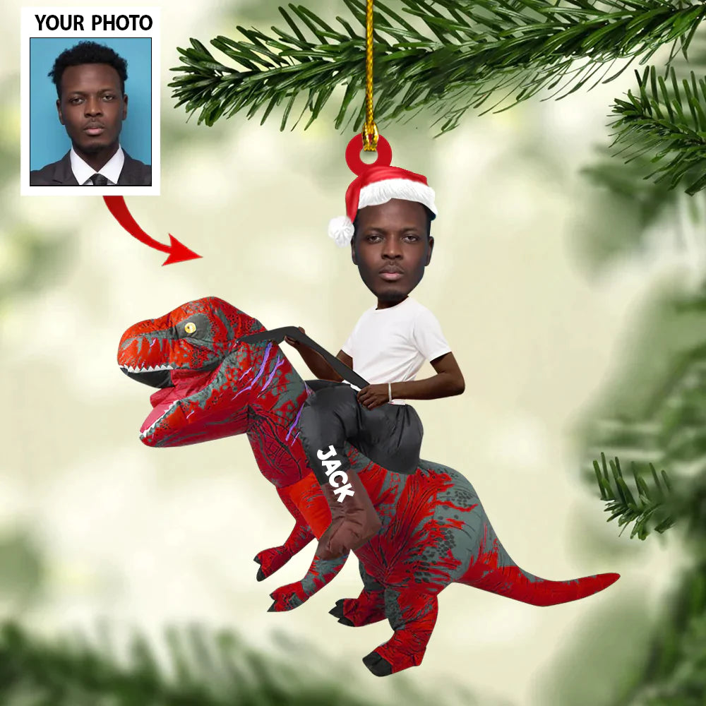 Personalized Photo Dinosaurus Funny Ornament For Christmas