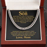 Son Cuban Link Chain If You Need a Hug Just Hold This Close To Feel My Love. Love, Mom Necklace