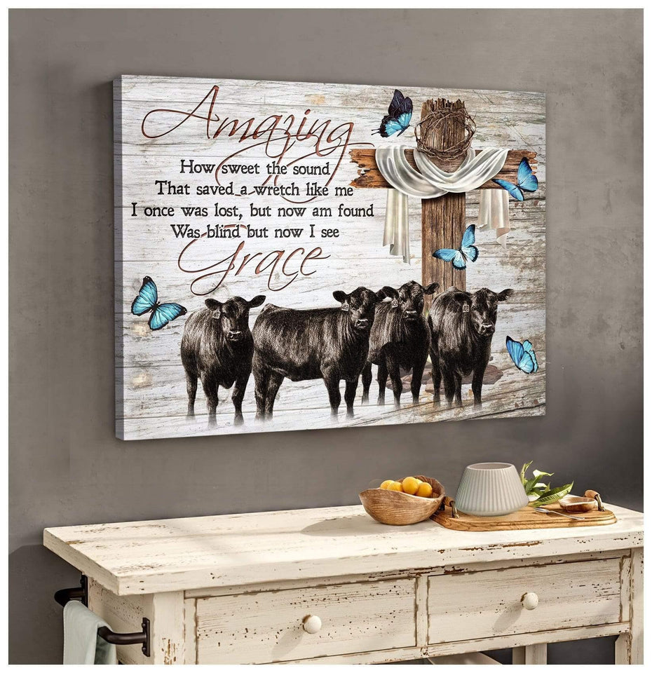 Cow Farm Christian Premium Canvas Wall Art, Wall Decor Visual Art