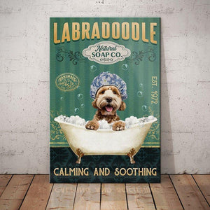 Labradoodle Dog Natural Soap Company Canvas Wall Art, Wall Decor Visual Art