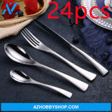 4Pcs Set Black Stainless Steel Cutlery Korean Dinnerware Gifts Mirror Polishing Silverware Sets