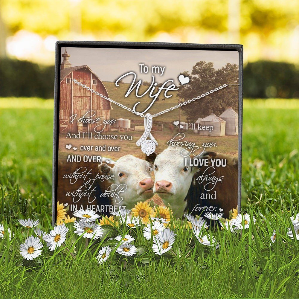 Gift For Wife I Choose You Alluring Beauty Necklace Message Card