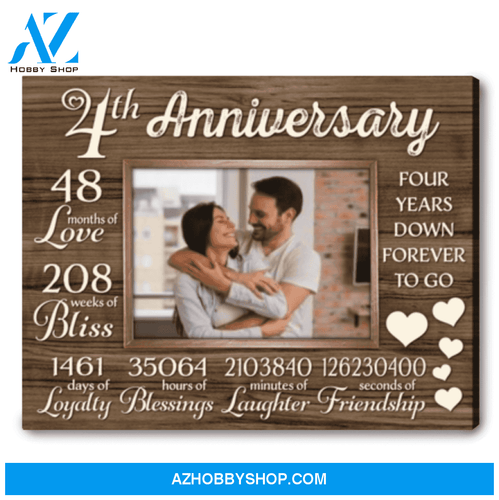 4th Anniversary Gift For Couple 4 Year Anniversary Gift Custom Anniversary Gift