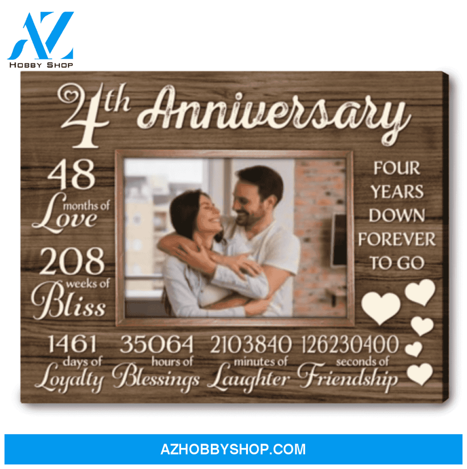 4th Anniversary Gift For Couple 4 Year Anniversary Gift Custom Anniversary Gift
