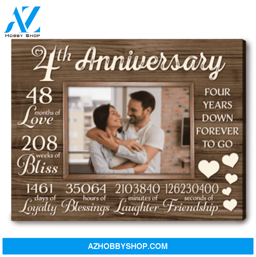 4th Anniversary Gift For Couple 4 Year Anniversary Gift Custom Anniversary Gift