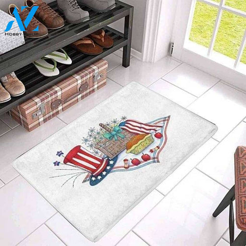 4th of July Picnic Doormat Non-Slip Doormat Indoor and Outdoor Doormat Warm House Gift Welcome Mat Gift for Friend Family
