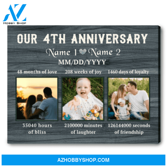 4th Wedding Anniversary Gifts For Husband For Wife Custom Anniversary Gifts Ohcanvas