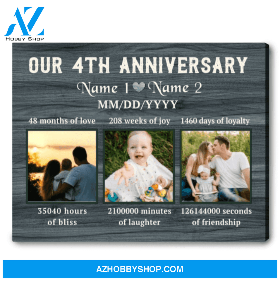 4th Wedding Anniversary Gifts For Husband For Wife Custom Anniversary Gifts Ohcanvas