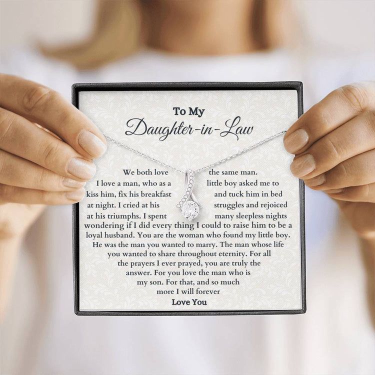 Daughter-In-Law Necklace, To My Daughter-In-Law Necklace for You Love The Man Who is My Son, Necklace for Daughter-In-Law, Alluring Beauty Necklace - TGV