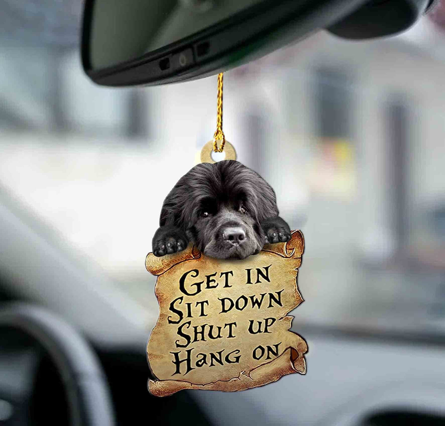 Godmerch- Newfoundland dog get in newfoundland dog lover dog moms two sided ornament, Dog Ornaments, Car Ornaments