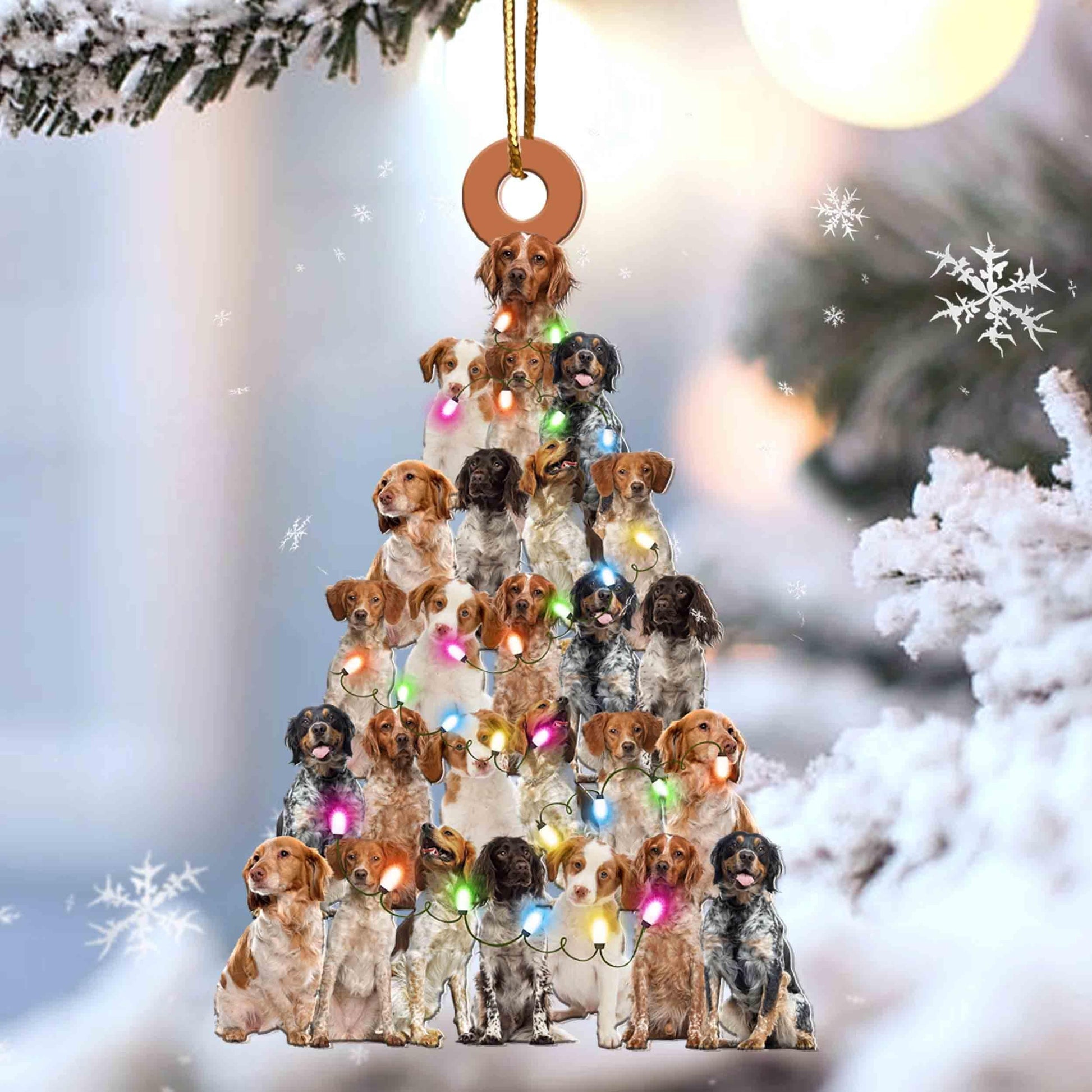 Brittany Spaniel Lovely Tree Gift For Brittany Spaniel Gift For Dog Mom Ornament