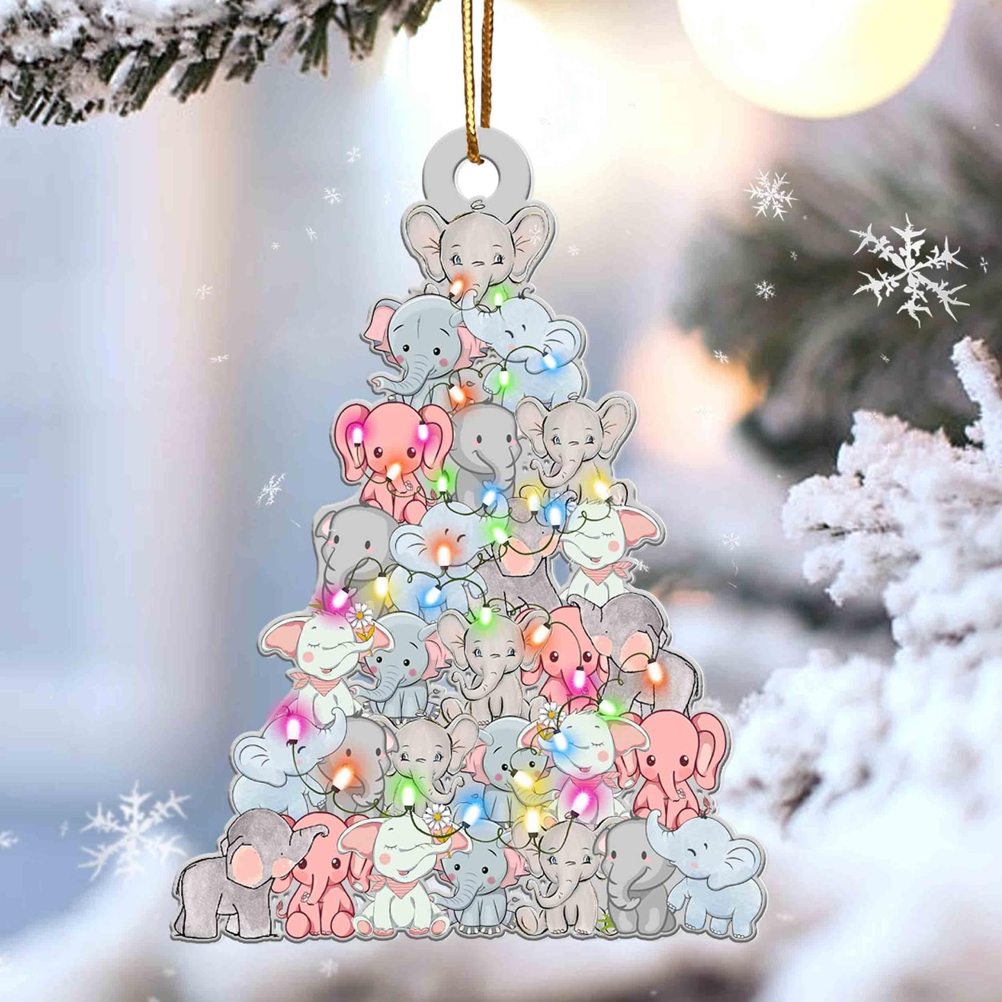 Elephant Lovely Tree Gift For Elephant Lover Ornament