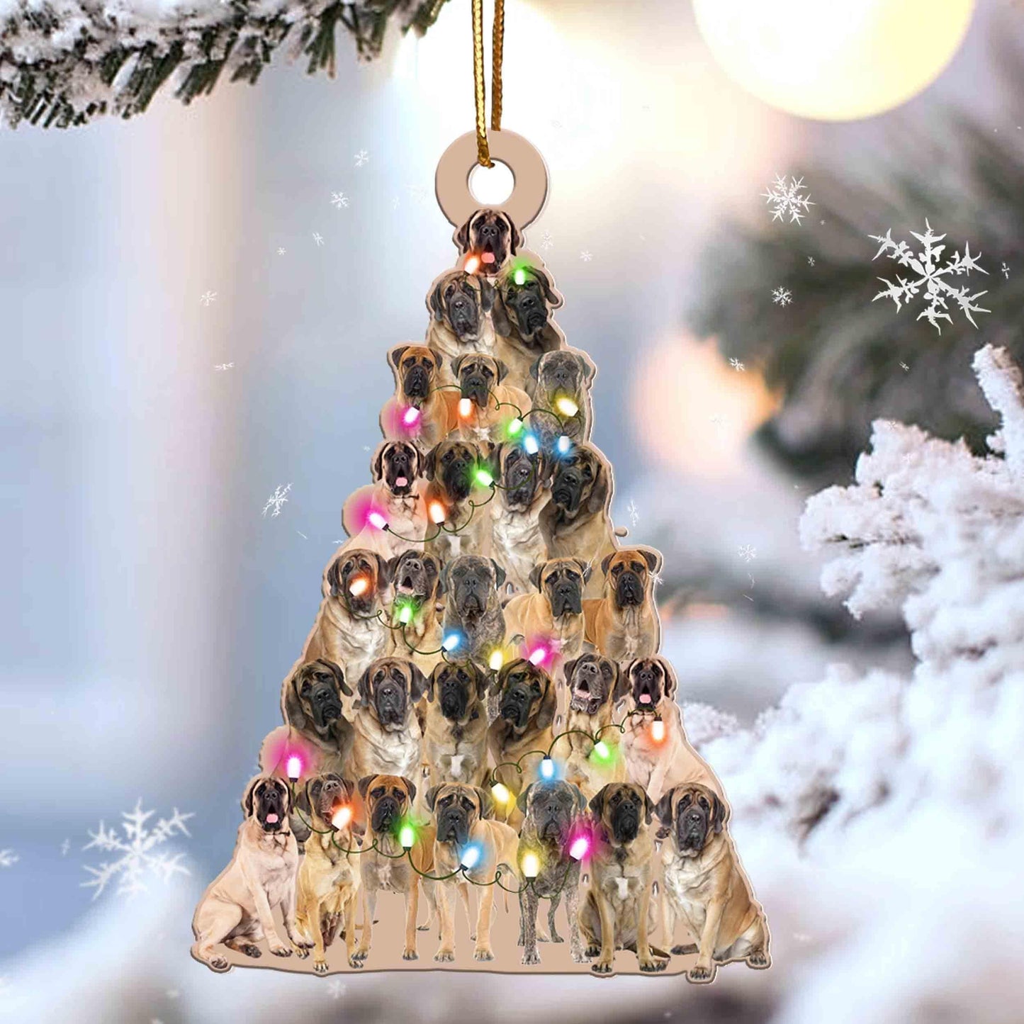 English Mastiff Lovely Tree Gift For English Mastiff Gift For Dog Mom Ornament