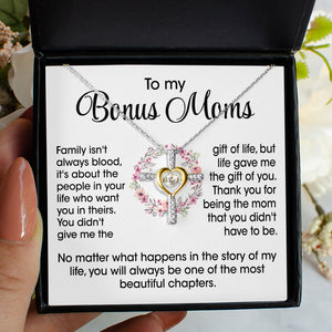 To My Bonus Mom Necklace Gift - Life gave me the gift of you Love Knot, Alluring Beauty, Eternal Hope Necklace 070C - TGV