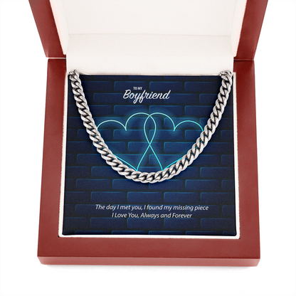 To My Boyfriend Cuban Link Chain Necklace