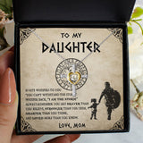 To My Daughter Granddaughter Necklace Gift - Viking Style Whisper Back I Am The Storm Braver, Stronger, Smarter and Loved - I Love you to the Valhalla and back - Custom Love Knot, Eternal Hope, Alluring Beauty Necklace 052D - TGV