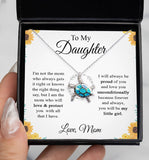 To My Daughter Necklace Gift - I am the mom who will love & protect you with all that i have Love Knot Necklace, Alluring Beauty, Sunflower Necklace Gift from Husband XL365B - TGV